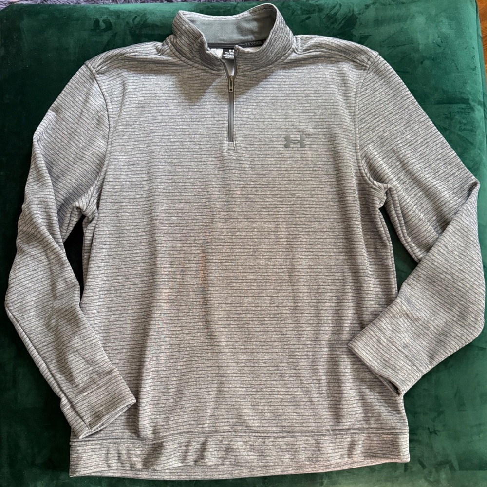 Under Armour Storm Golf 1/4 Zip Pullover Gray XXL Long Sleeve Ribbed Athletic